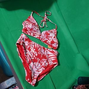 Kona sol red 2pc bathing suit size Medium